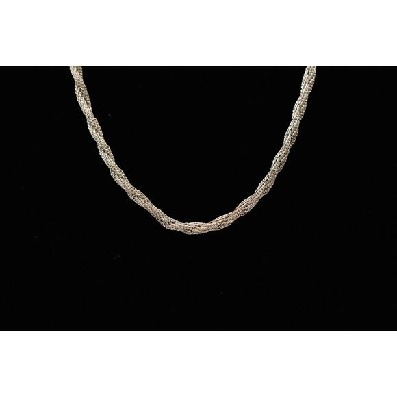 Trifari Vintage Chain Necklace Mesh Twisted Rope Silver Tone Signed 1970s Bin6B - Picture 2 of 12